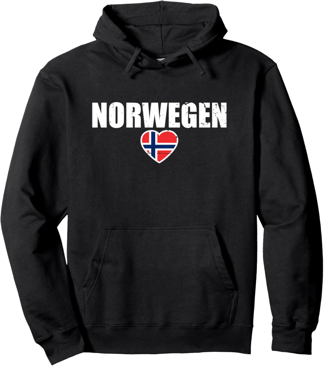Norwegen Herz Norwegische Flagge Norweger Pullover Hoodie