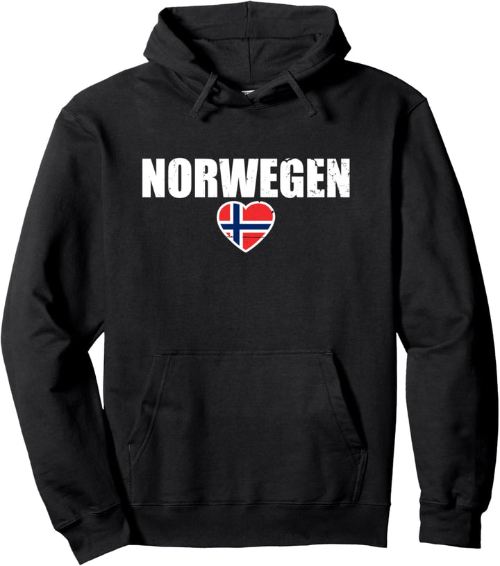 Norwegen Herz Norwegische Flagge Norweger Pullover Hoodie