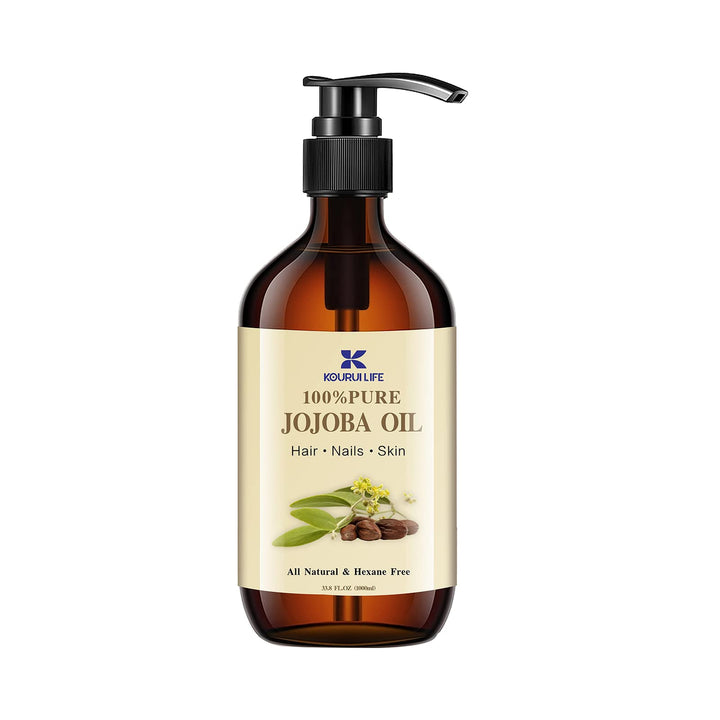 Jojobaöl Bio 1L, 100% Rein, Natürlich Hautpflege-Ö - Gesicht, Körper, Haare, Bart, Nägel - Natürlich