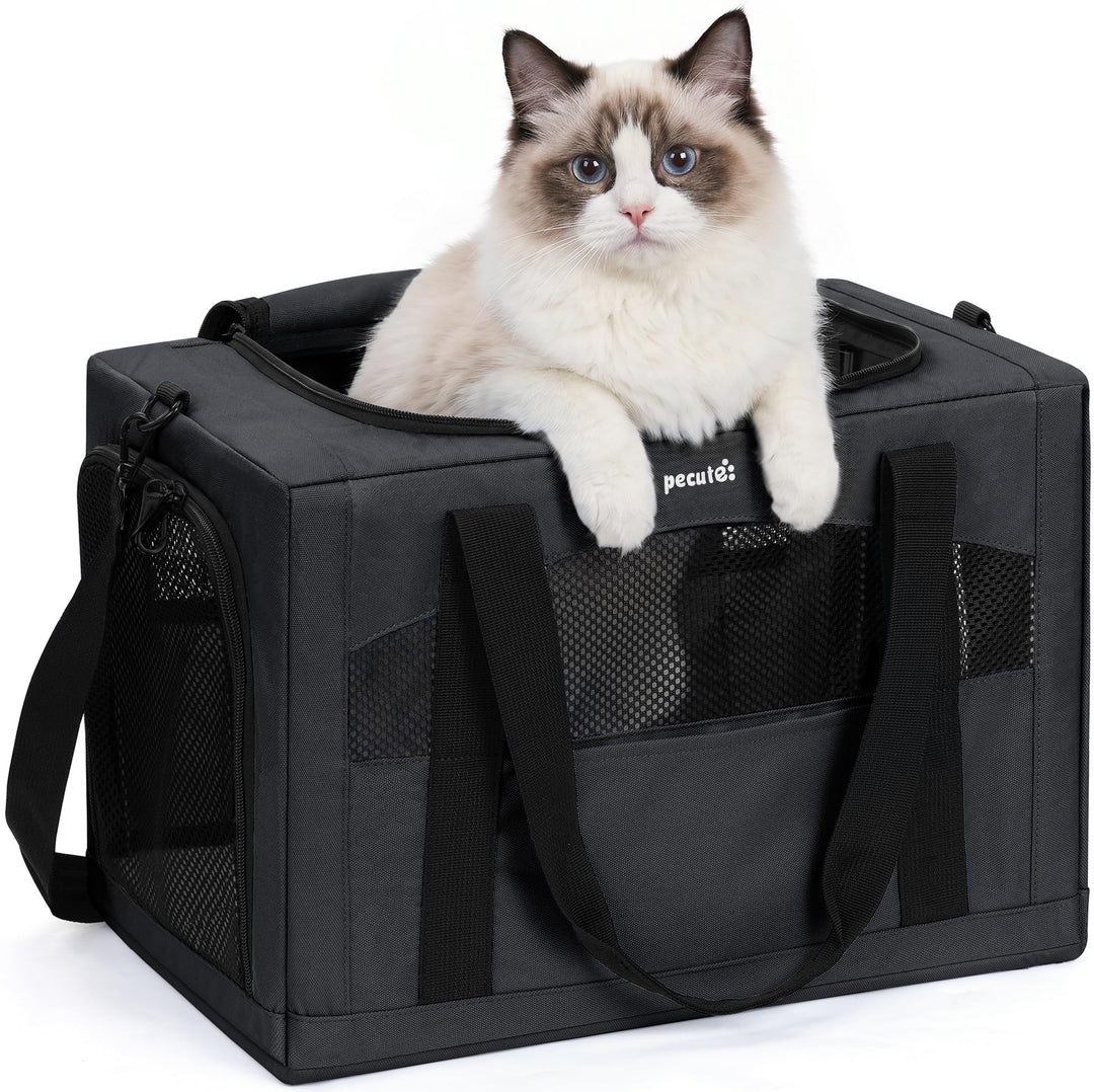 pecute Katzentasche Transporttasche Stabiler Halt Haustier Tragetasche, Transportbox Katze Leicht, F