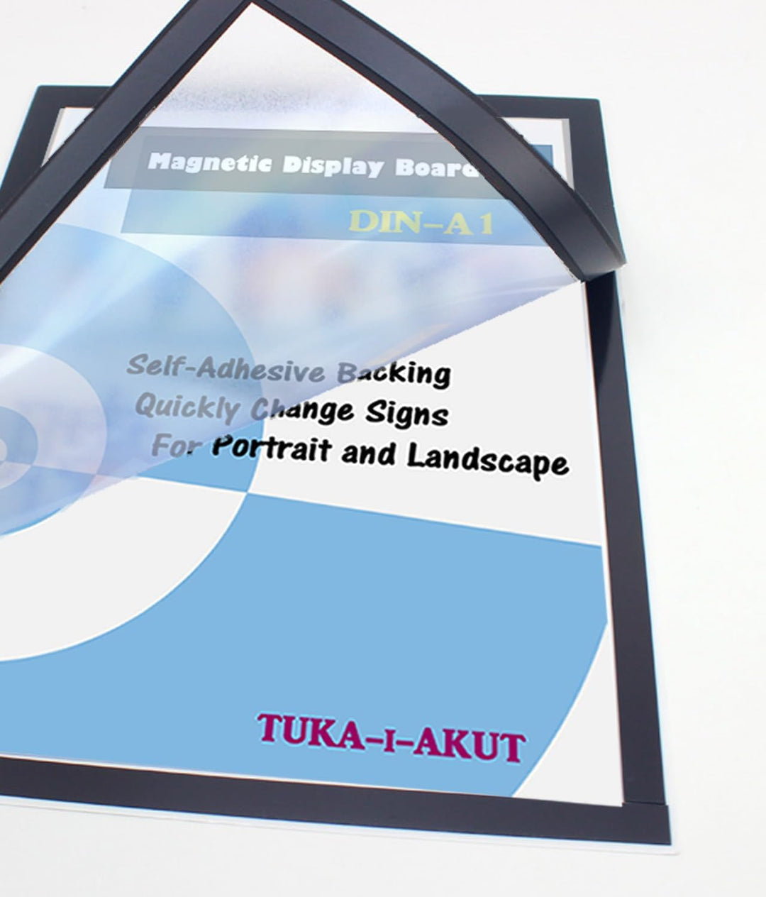 TUKA-i-AKUT 5st. A1 Info-Rahmen Selbstklebend mit Magnetverschluss, Einstecktasche Infotasche Blatth
