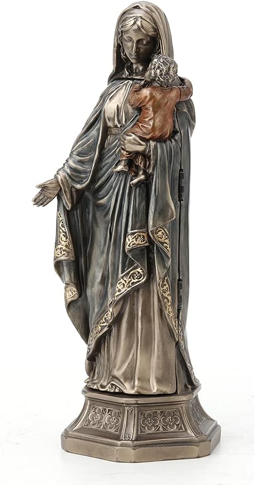 Veronese Design 19,5 cm hohe Madonna und Jesuskind, Triptychon, religiöses Dekor, Geschenk, kaltgego
