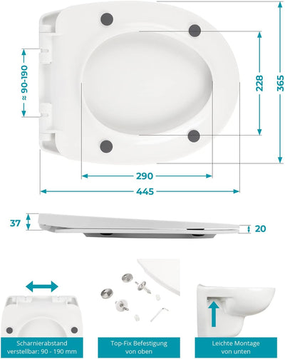 Calmwaters® WC Sitz mit Absenkautomatik Wellness-Motiv Plumeria, Thermoplast Toilettendeckel, abnehm