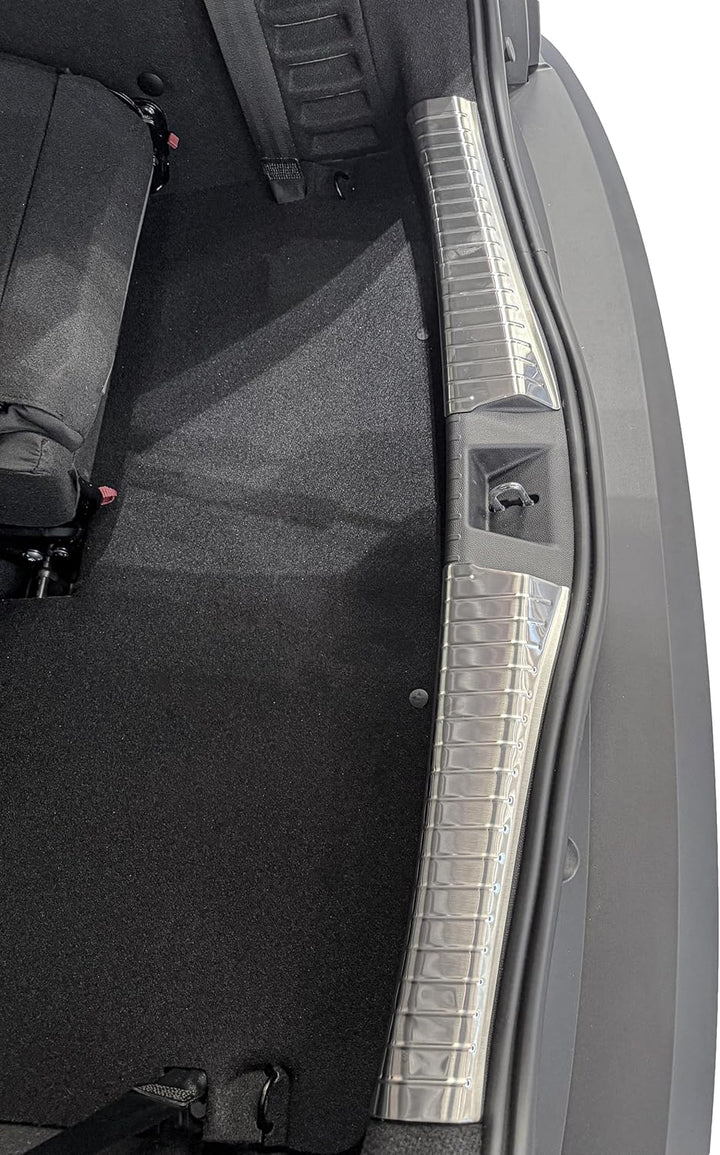 RECAMBO Ladekantenschutz Edelstahl kompatibel für Dacia Jogger | BJ ab 2021 - matt gebürstet mit Tex