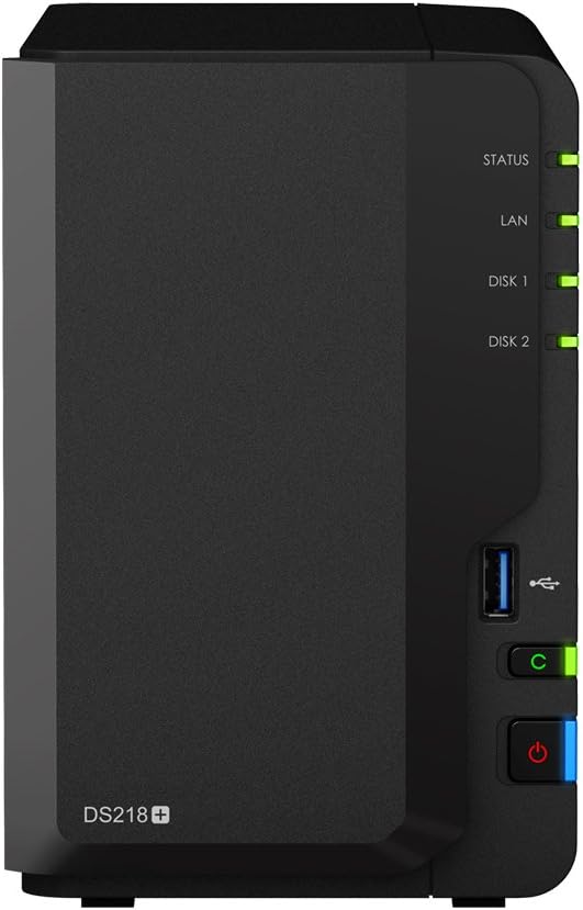 Synology DS218+ - DiskStation DS218+ 2 Bay- Intel Celeron J3355 dual-Core 2.0 GHz- 1 GB DDR3- Compac