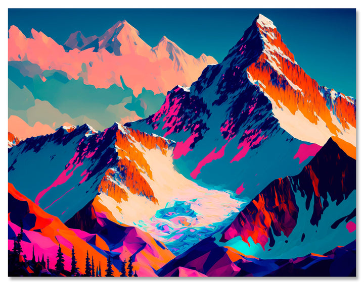 wandmotiv24 Leinwandbild Digital Art, 40x30cm, Querformat, Berge, Deko, Bilder auf Leinwand, Wanddek