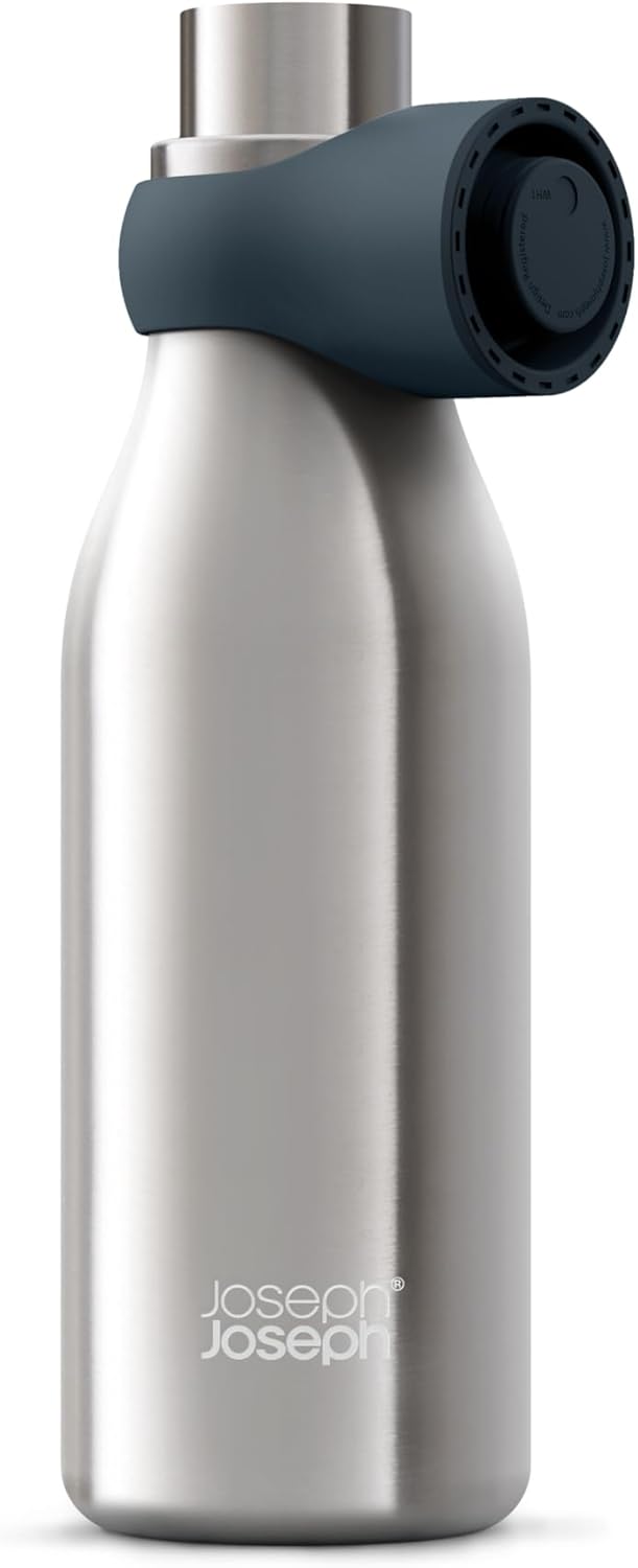 Joseph Joseph Loop™ Vakuumisolierte Trinkflasche 500 ml - Gebürstet/Anthrazit Anthracite, Anthracite