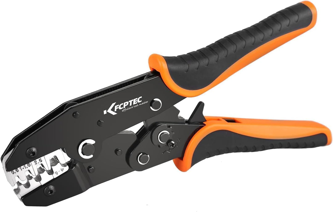 KF CPTEC Open-Barrel Crimpzange AWG 22–10 (0,5–6 mm²) für nicht isolierte Kabelschuhe & Flachstecker