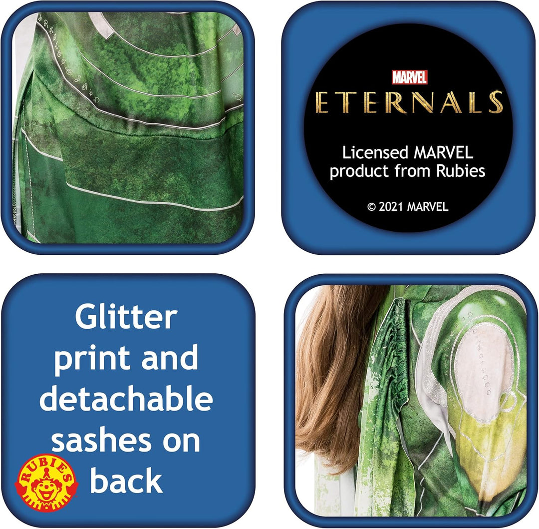 Rubie's offizielles Disney Marvel Eternals Sersi Deluxe Kinderkostüm, Grösse gross Alter 7-8, Weltta