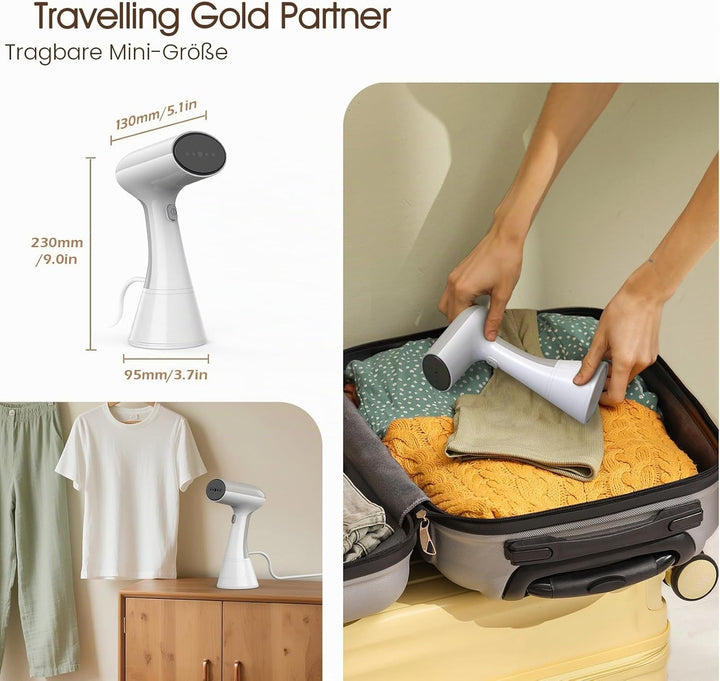 Handheld Steamer Dampfglätter, Tragbares Reise-Dampfbügeleisen, 150℃ Turbo Penetrating Steam Wrinkle