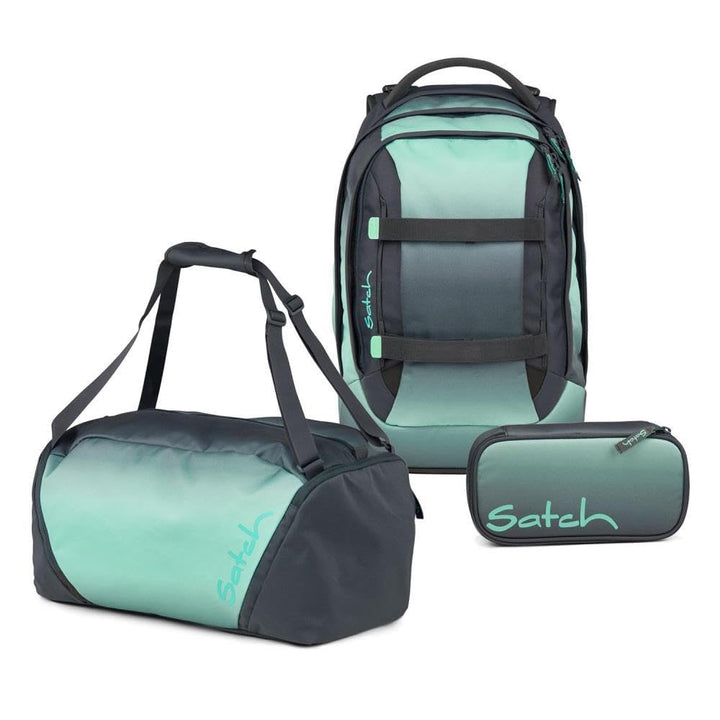 Satch Pack Schulrucksack Set 3tlg. inkl. Schlamperbox und Sporttasche Gradient Mint, Gradient Mint