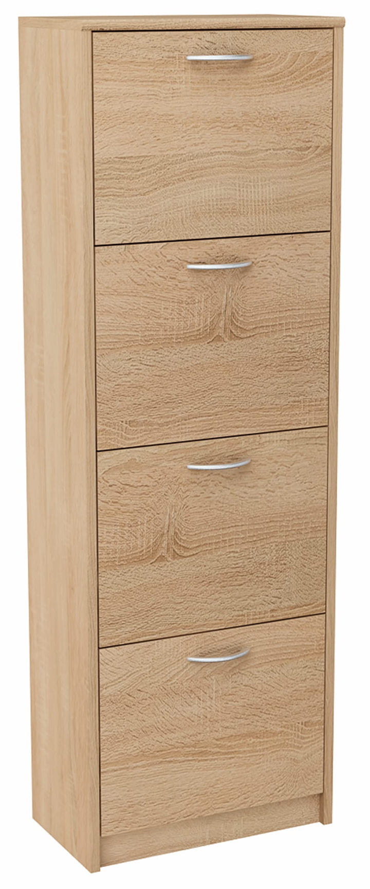 MATKAM Schuhschrank 4S, in Schlichter Optik, B 50 x H 152 x T 28 cm, laminierte Möbelplatte 16 mm, m