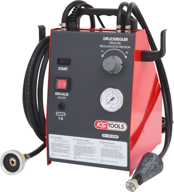 KS Tools 160.0700 Bremsenwartungsgerät KS5, 5 Liter & BGS 8343 | Ölfasspumpe mit Hebel Bundle mit Öl