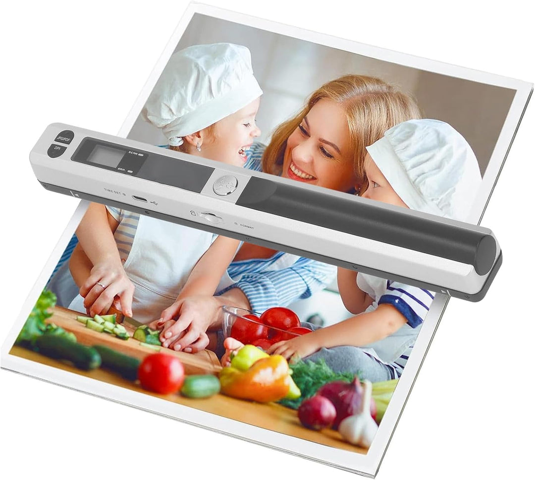 Tragbarer Scanner für Foto-A4-Dokumente, Bildquittungen, Bücher – 900 DPI, JPEG/PDF-Format – Schnell