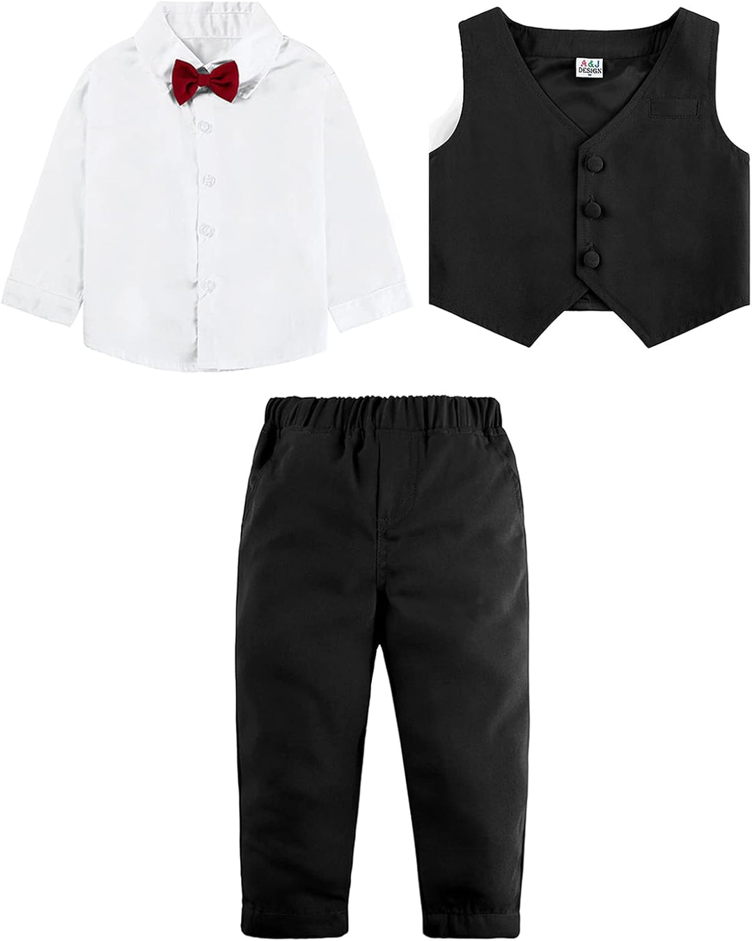 mintgreen Jungen Gentleman Smoking Anzug Langarm Hemd + Weste + Hosen + Krawatte für Festlich Taufe