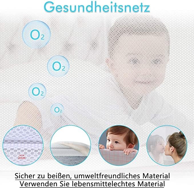 Aufun Kinderbettgitter, Bettschutzgitter mit vertikaler Hebe und Fallschutzfunktion, Bettgitter mit