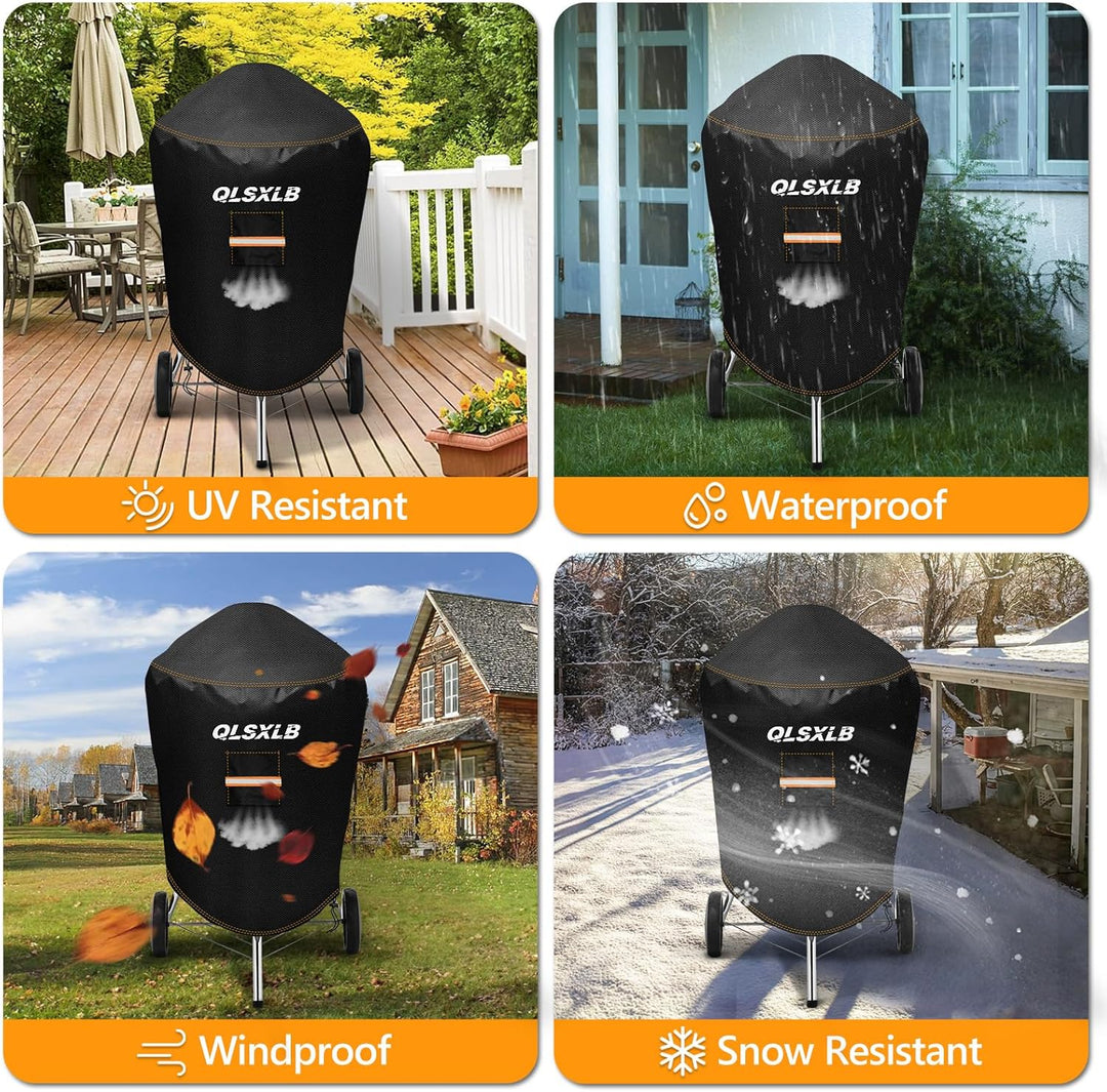kugelgrill Abdeckung Wetterfest, Abdeckhaube für Kettle Holzkohlegrill, 600D Oxford Grillabdeckung R