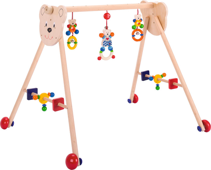 HEIMESS 739474 - Baby-Fit Greif- und Spieltrainer aus Holz, 2 in 1 inkl. Rollen als Lauflernhilfe, S