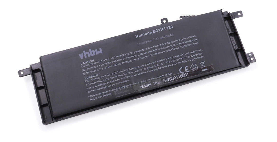 vhbw Akku kompatibel mit Asus X553MA-XX898B, X553SA, X553SA-1A, X553SA-1G Notebook (4000mAh, 7,4V, L