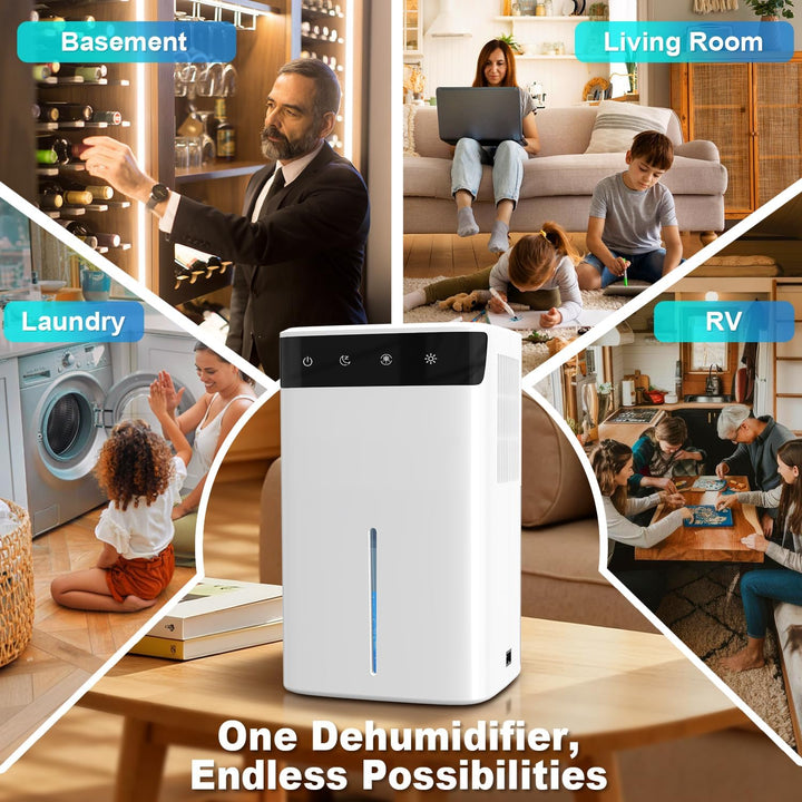Luftentfeuchter Elektrisch 2,6L, Leiser Raumentfeuchter für Keller, Bad & Schlafzimmer bis 32m², mit