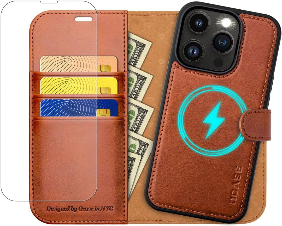 OCASE Abnehmbare Hülle iPhone 14 Pro Handyhülle 5G[Magnetische Hülle] [Kabelloses Laden] [Displaysch