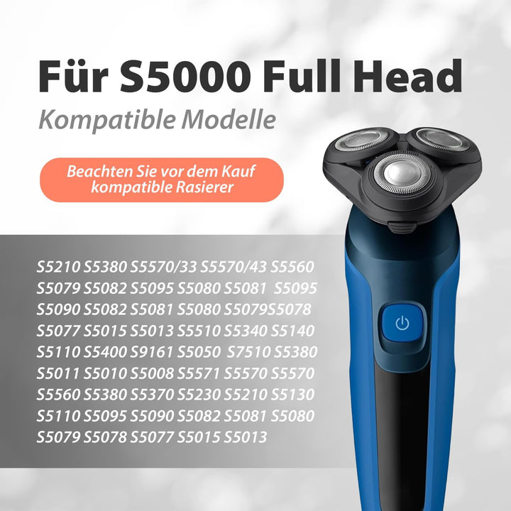 Wone Kompletter Ersatzrasierkopf für Philips Norel*o Series 5000 Scherköpfe,SH50/50