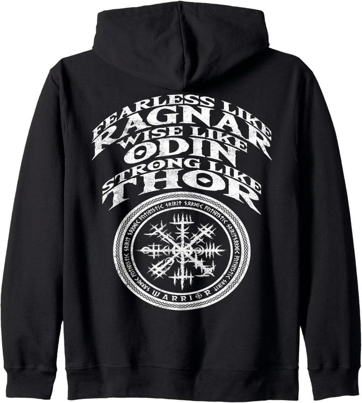 Wikinger Kleidung Vegvisir Wikinger Kompass Rückendruck Kapuzenjacke