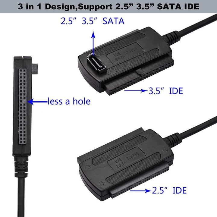 SATA/PATA/IDE-Laufwerk auf USB 2.0 Adapter Konverterkabel für HDD HDD SSD 6.3 cm 8.9 cm mit externem