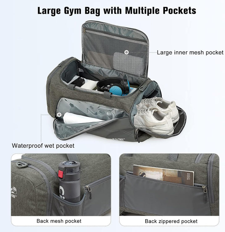G4Free 45 l/60 l 3-Wege-Reise-Rucksack, grosses Gepäck, Sporttasche mit Nassfach und Schuhfach für R
