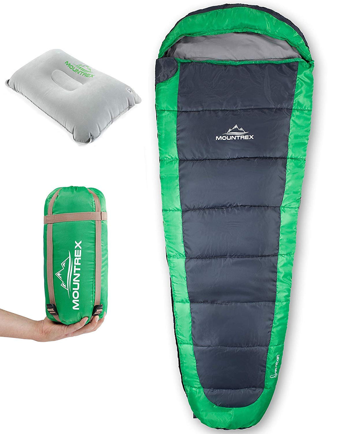 MOUNTREX Schlafsack +10°C / +20°C – Ultraleicht &amp; Kompakt (850g) - Outdoor Sommerschlafsack - Mumien