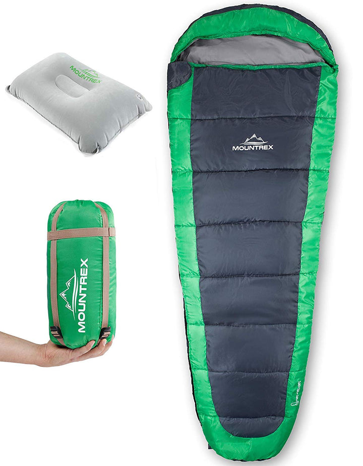 MOUNTREX Schlafsack +10°C / +20°C – Ultraleicht &amp; Kompakt (850g) - Outdoor Sommerschlafsack - Mumien
