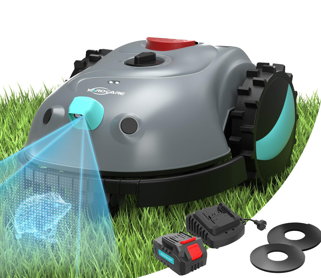 YARDCARE V100 Mähroboter ohne Begrenzungskabel, mit Vision Navigation, 150 Hinderniserkennung, Rasen