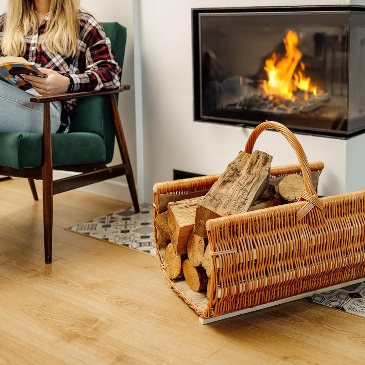 Creative Home Gross Kaminkorb Holzkorb Kaminholzkorb | 60 x 45 x 50 cm (+/-2cm) | Aufbewahrung Oval