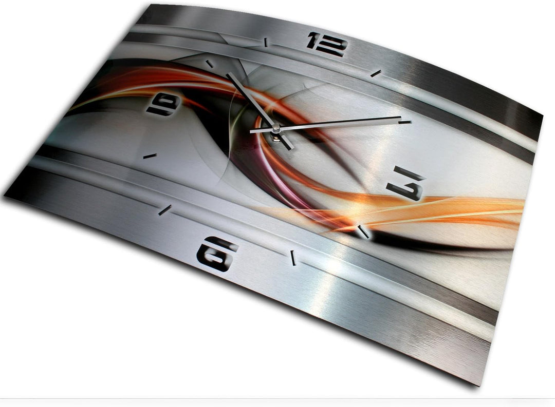 Kreative Feder Abstrakt Metallic Designer Funk Wanduhr Funkuhr modernes Design * Made in Germany* WA