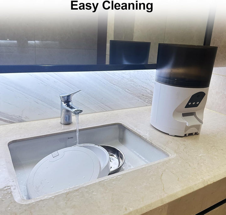 ANTELA Futterautomat für Katzen Hunde 6L mit Video 3MP, 2,4GHz WLAN Futterspender, App-Steuerung, Re