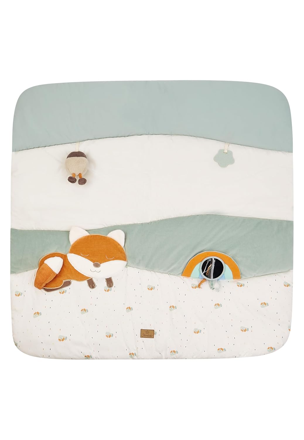 Sterntaler Spieldecke Fuchs Filou - 100x100cm - wattierte Baby Activity Decke mit Spiegelfolie, Quie