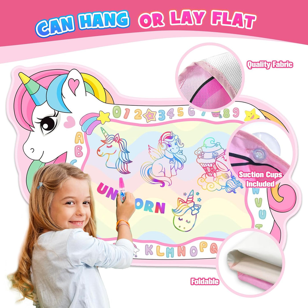 Einhorn Geschenke für Mädchen, Aqua Wasser Matte Doodle Spielzeug ab 1 2 3 4 5 6 Jahre Mädchen Gesch