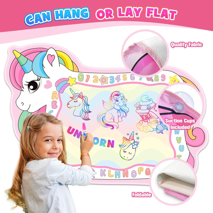 Einhorn Geschenke für Mädchen, Aqua Wasser Matte Doodle Spielzeug ab 1 2 3 4 5 6 Jahre Mädchen Gesch