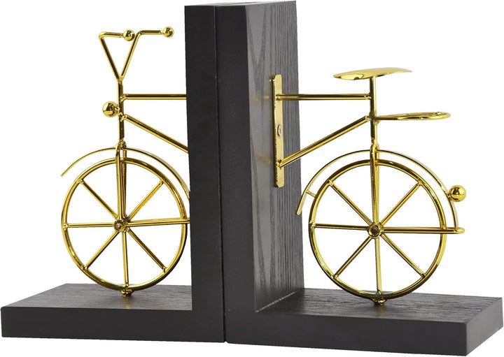 Spiretro Fahrrad-Buchstützen, dekorative Buchstützen mit Rutschfester Rückseite, Holz-Metall-Buchstä