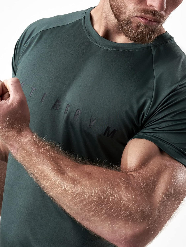 Satire Gym - Sport Shirt Männer atmungsaktiv - enganliegendes & schnelltrocknendes Fitness Tshirt He