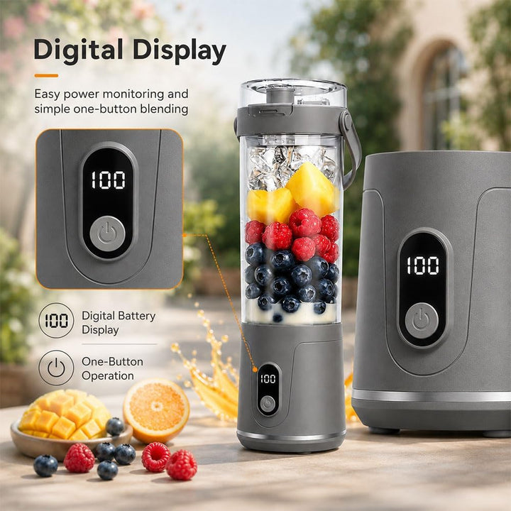 600ml Tragbarer Mixer Smoothie Maker to Go,USB-C Wiederaufladbarer Blender | Mini Standmixer mit LED