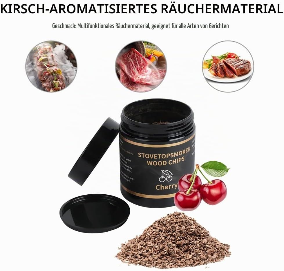BORUIT Räucherchips aus Holz 90g,100% Alles natürlich Aroma Räucherholz Chips,hohe Qualität Äpfel/Ki