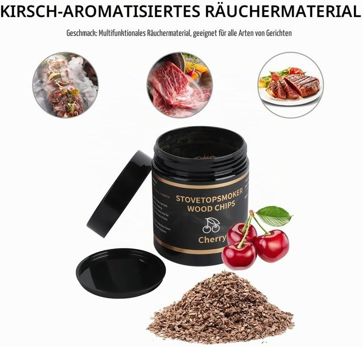 BORUIT Räucherchips aus Holz 90g,100% Alles natürlich Aroma Räucherholz Chips,hohe Qualität Äpfel/Ki