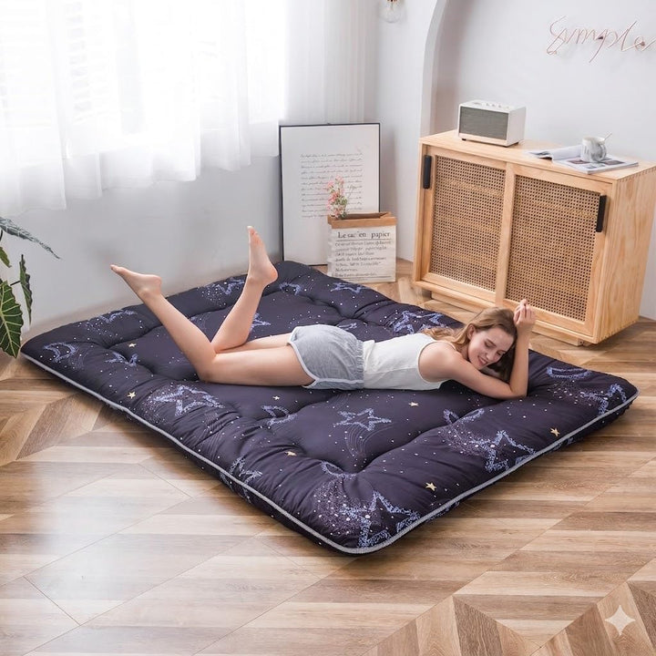 MAXYOYO Japanische Bodenmatratze Futonmatratze, Verdicken Tatami Matte Isomatte Faltbare Roll-Up Mat