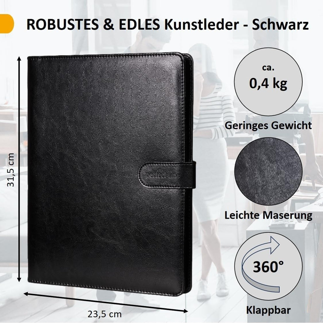 perfect line - Klemmbrettmappe DIN-A4 mit Magnetverschluss - aus strapazierfähigem Kunstleder in sti
