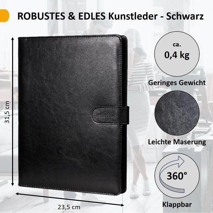 perfect line - Klemmbrettmappe DIN-A4 mit Magnetverschluss - aus strapazierfähigem Kunstleder in sti