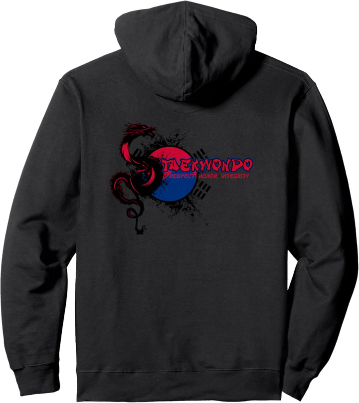Respekt Ehre Integrität Drache Yin Yang Yang Taekwondo Pullover Hoodie