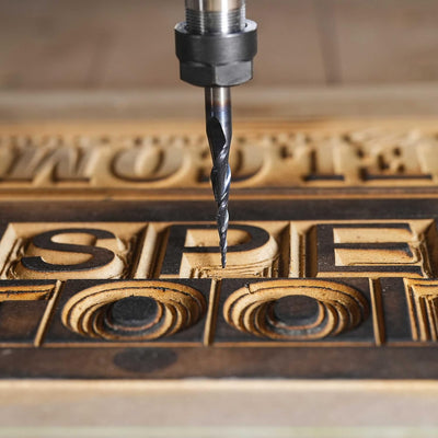 SpeTool 4 Stück 2 Flöten Kugelkopffräser mit Konischer Spitze Fräser CNC Gravierfräser R0,25mm-1,0mm