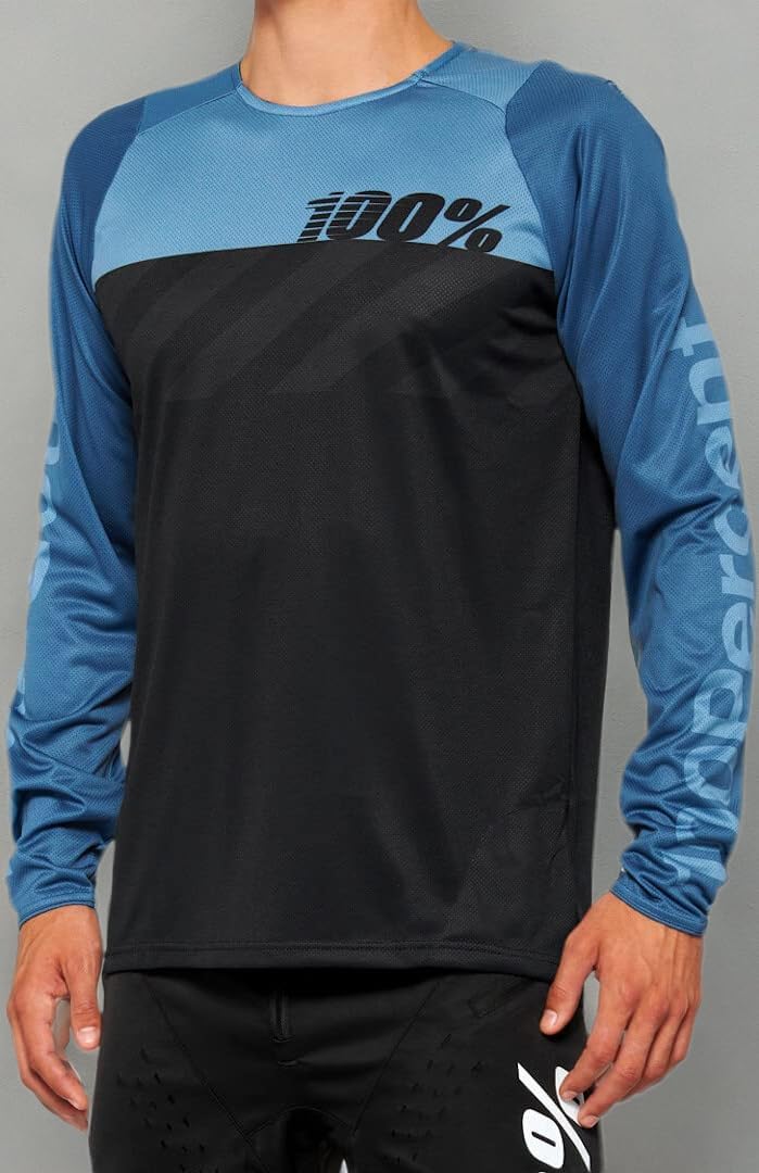 100% MTB-Jersey Langarm R-Core Blau Gr. S