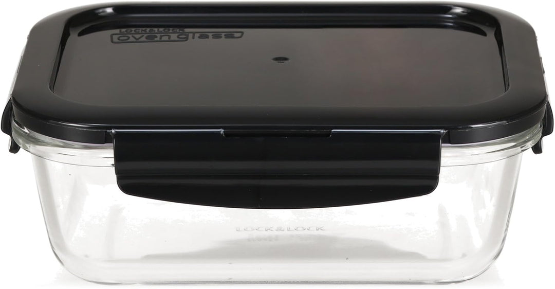LOCK & LOCK Frischhaltedosen aus Glas mit Deckel, 3er Set eckig & gross - OVEN GLASS - Kühlschrank &